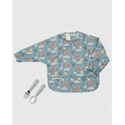 Loulou Lollipop Long Sleeve Bib and Kids Utensil Set - Elephant