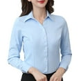 thumbnail image 1 of Long Sleeve Blouse Women Shirt Office Lady Business Button Up Solid Work Tops, 1 of 9