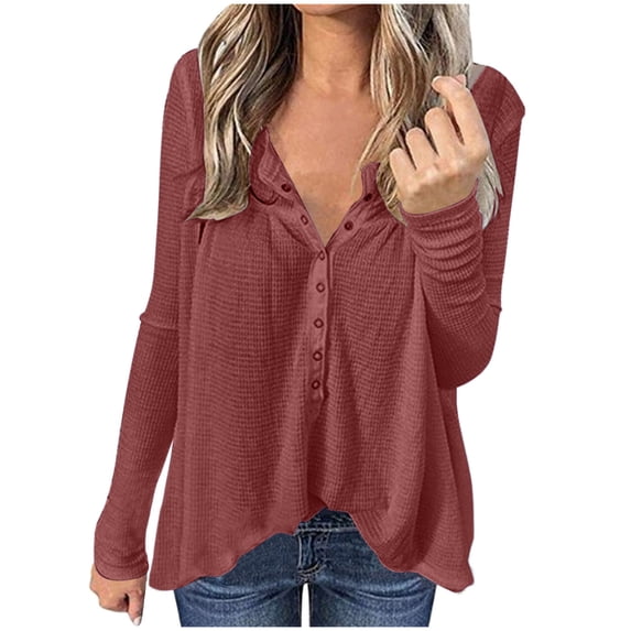 Long Sleeve Blouses Women Black Plus Size Womens Sweatshirt Solid Color Bubble Fall Loose Button Long Sleeve Sweatshirt