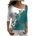 thumbnail image 1 of Long Sleeve Blouses for Women Button Up Petite Sweatshirt for Women Casual V Neck Long Sleeve Loose Flowers Sweatshirt, 1 of 6