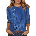 thumbnail image 1 of Long Sleeve Blouses for Women Plus Spring Tops for Women 2024 Fashion Casual Collar Long Sleeve Loose T Shirt Sweatshirt, 1 of 3