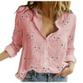 thumbnail image 1 of Long Sleeve Blouses for Women Plus Vintage Casual Print V Neck Long Sleeve Tops, 1 of 6
