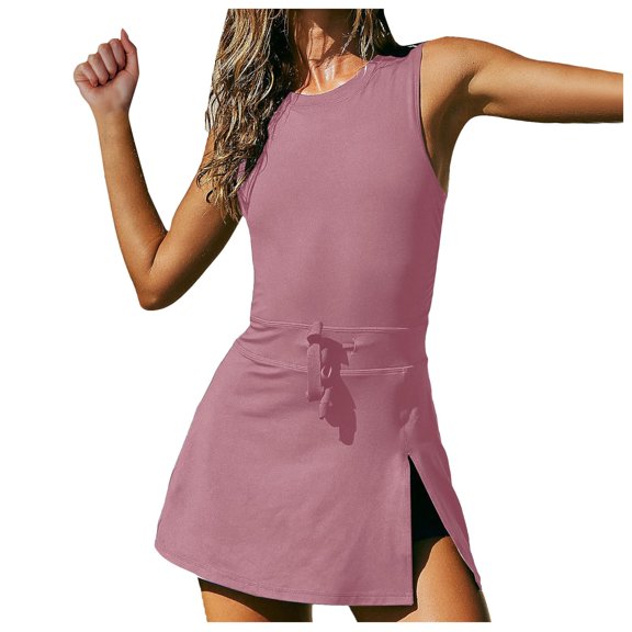 Long Sleeve Bodycon Dress,Womens Romper Tennis Dress Built In Shorts Open Backless Jumpsuits Dresses,Strapless Dress(Size:L)