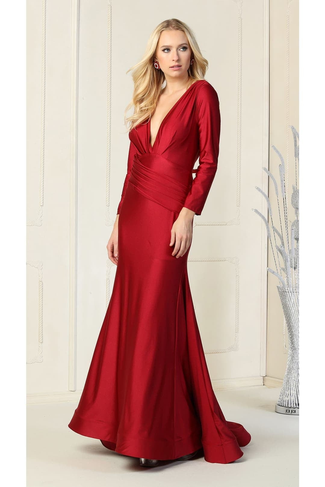 long fitted dress with sleeves Espresso Fitted Long Sleeve Maxi Dress