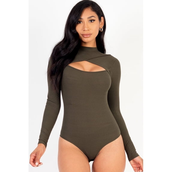 Long Sleeve Bodysuit with Front Cutout