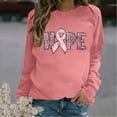 Long Sleeve Breast Cancer Shirts for Women Crewneck Blouses Pullover