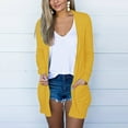thumbnail image 1 of Long Sleeve Cardigan For Women Fall Open Front With Pockets Casual Duster Lightweight Sweater Sweaters Yellow, 1 of 9