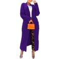 thumbnail image 1 of Long Sleeve Cardigan Sweaters for Women Casual Knit Sweater Coat Outwear with Pockets Purple L, 1 of 6