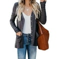 thumbnail image 1 of Long Sleeve Cardigan For Women Fall Open Front Button Cardigan With Pockets Casual Duster Lightweight Cardigan Sweater Button down Cardigan Sweaters for Women Large Sweaters for Women plus Size Long, 1 of 7
