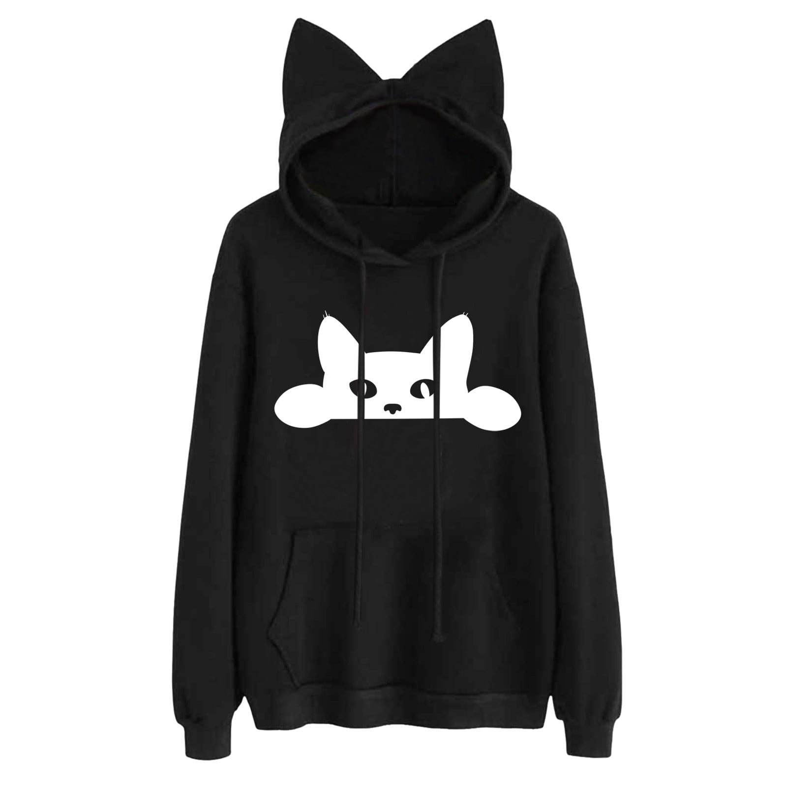 Cat hoodie fashion with ears and tail