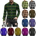 thumbnail image 1 of Long Sleeve Checkered Shirts for Men Casual Button Down Plaid Dress Shirt Beach Vacation Hawaiian Shirts, 1 of 9