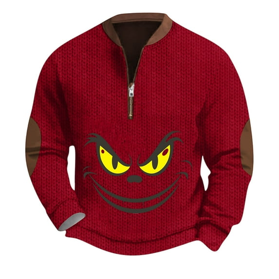 Long Sleeve Christmas Shirts Mens Vintage Christmas Sweater Red S