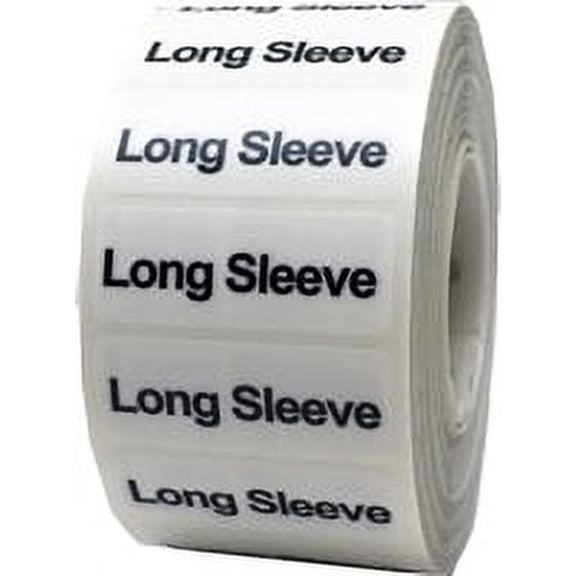 Long Sleeve Clear Size Strip Stickers | 1.25 x 5" Inches | 125 Pack