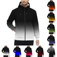 thumbnail image 1 of Long Sleeve Coats Lightweight Zip Up Men Casual Gradient Zipper Long Sleeve Pocket Outwear Sweatshirt Jackets White L, 1 of 5
