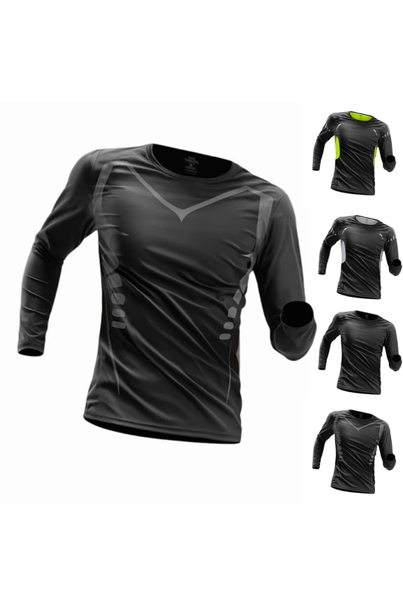 Long Sleeve Compression Shirts for Men Cool Dry Athletic Undershirt Workout Tops Base Layer for Running Cold Weather Base Layer Top & Bottom 2026 Black L