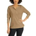 thumbnail image 1 of Long-Sleeve Cotton Henley Icy Coffee L, 1 of 1