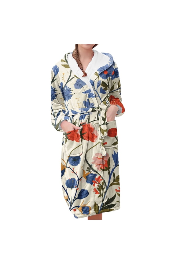 Long Sleeve Cotton Robes for Women Fleece Women's Nightgowns & Sleepshirts Oversize Cute Women's Sleepwear House Womens Robe Purple