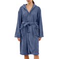 thumbnail image 1 of Long Sleeve Cotton Robes for Women Fuzzy Women's Nightgowns & Sleepshirts Oversize Length Women's Sleepwear House Womens Robe Blue, 1 of 9