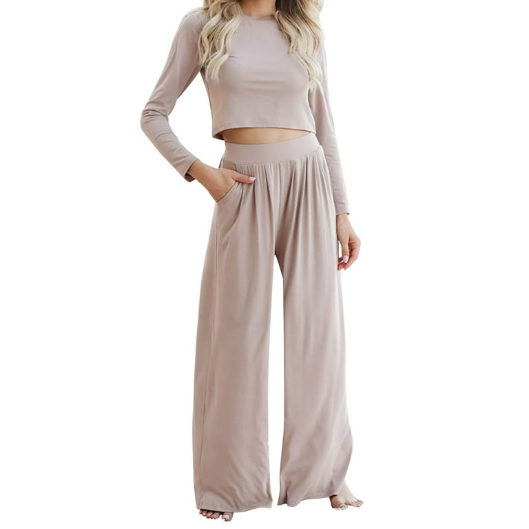Casual Solid Solid Color O Neck Long Sleeve Two Pieces Casual Solid Solid Color O Neck Long Sleeve Two Pieces