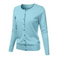 thumbnail image 1 of Long Sleeve Crewneck Sweater for Women Button Down Solid Knit Classic Cardigan Jacket, 1 of 4