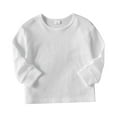 thumbnail image 1 of Long Sleeve Crewneck Waffle Knit Pullover Top for Toddlers and Kids Soft Lightweight Breathable Comfortable Shirt, 1 of 5