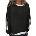 thumbnail image 1 of Long Sleeve Crop Top Plus Size Flowy Sweatshirt for Women Plus Tie Dyed Round Neck Casual Long Sleeve Hoodie, 1 of 3