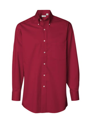 Van Heusen Mens Red & Gray Plaid Flex Non-Iron Long Sleeve Button-Down  Shirt M