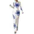 thumbnail image 1 of Long Sleeve Dress for Women Fashion Print Shoulder Hugging Hip Dress Long Sleeve Dress, 1 of 5