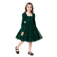 thumbnail image 1 of Long Sleeve Dresses for Girls Cute Star Graphic Square Casual Dress with Bowknot Girls' Dresses Size 3-9, 1 of 5