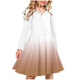 thumbnail image 1 of Long Sleeve Dresses for Girls Size 4-14 A-Line Crewneck Teens Kids Trendy Gradient Printed Dance Going Out Midi Dress Fall, 1 of 2