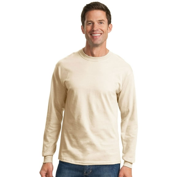 Long Sleeve Essential T-Shirt. Natural. 4XL