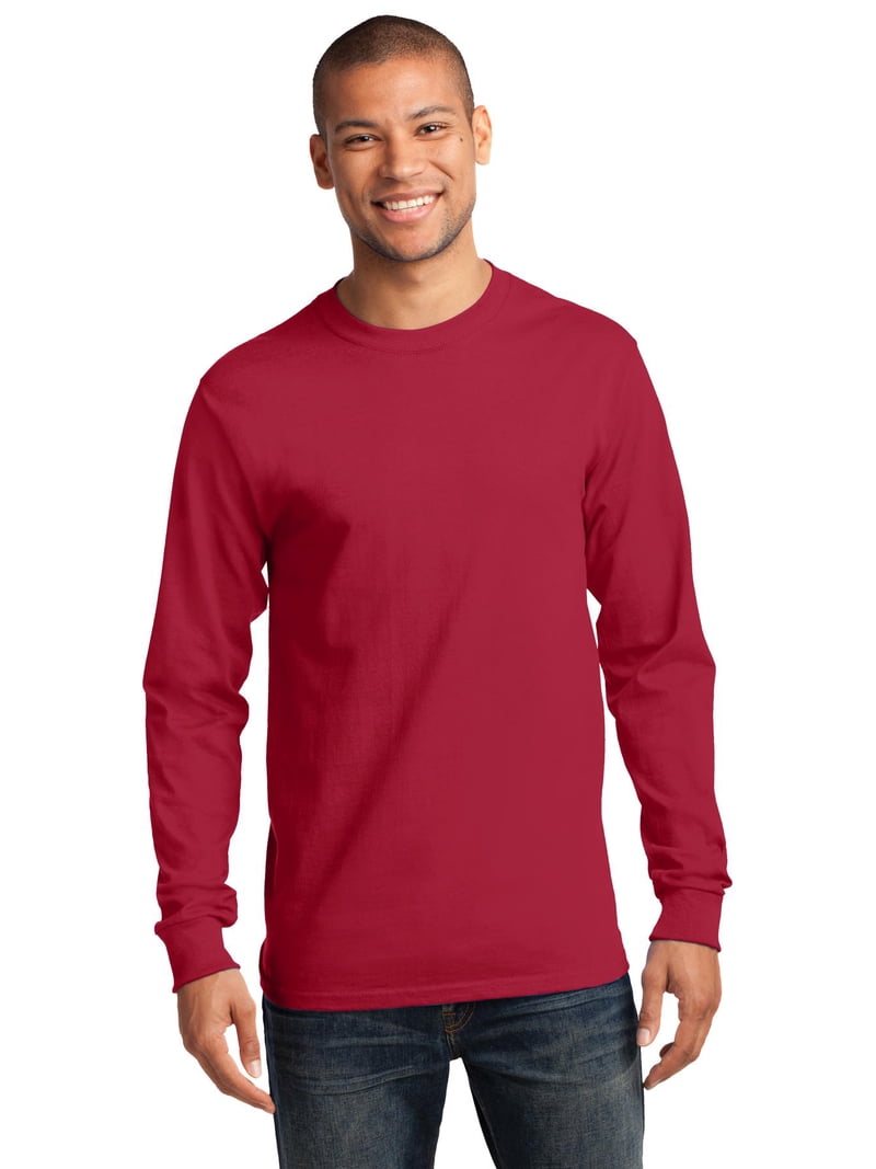 Long Sleeve Essential T-Shirt. Red. 4XL - Walmart.com