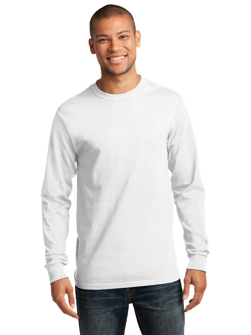Long Sleeve Essential T-Shirt. White. 4XL - Walmart.com