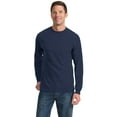 thumbnail image 1 of Long Sleeve Essential T-Shirt with Pocket. Navy. 3XL, 1 of 1