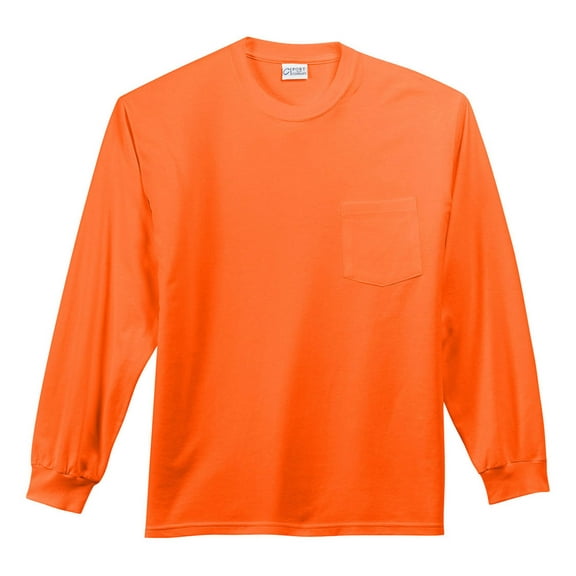 Long Sleeve Essential T-Shirt with Pocket. Orange. S