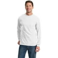 thumbnail image 1 of Long Sleeve Essential T-Shirt with Pocket. White. 4XL, 1 of 1