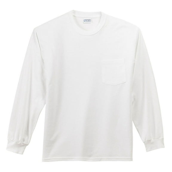 Long Sleeve Essential T-Shirt with Pocket. White. M