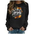 thumbnail image 1 of Long Sleeve Fall T-Shirt for Women Crewneck Thanksgiving Tops Casual Thankful Pumpkin Turkey Graphic Tees, 1 of 5