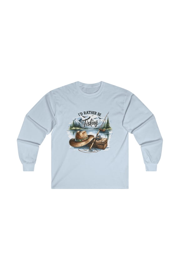 Long Sleeve Fishing Shirt, I'd Rather Be Fishing,Outdoor Enthusiast Apparel