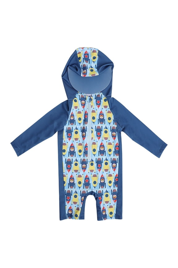 Long Sleeve Full Length Sunscreen Surf Suit With Hood For Girls Pool Beach Lake Water Activities UPF 50+