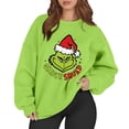 thumbnail image 1 of Long Sleeve Funny Cute Xmas Crewneck Pullover Women Christmas Sweat Shirt 7-Green M 1, 1 of 5