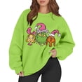 thumbnail image 1 of Long Sleeve Funny Cute Xmas Crewneck Pullover Womens Christmas Sweatshirt 5-Green M, 1 of 5