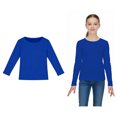 thumbnail image 1 of Long Sleeve Girls Shirts Crewneck Ribbed Knit Stretch Shirt Soft Casual Layering Girls Tops Size 15-16 Years, 1 of 4
