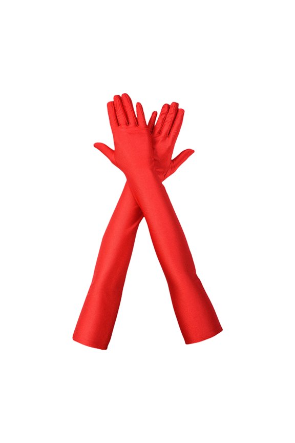Long Sleeve Gloves For Women Stretchy Fabric Red Operas Costume Accessories Vintage 1920s