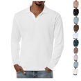thumbnail image 1 of Long Sleeve Golf Shirt Men Mens Knit Shirts Notch Neck Breathable Soft Casual Lightweight Solid Color Tops, 1 of 5