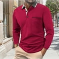 thumbnail image 1 of Long Sleeve Golf Shirts for Men Formal Casual Shirts Loose Fit Lapel Collar Work Office Blouse, 1 of 7