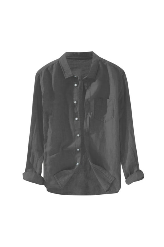 Cotton Linen Shirts for Men Mens Hawaiian T Shirts Casual Cotton Linen Shirt Lightweight Long Sleeve Button Up Hippie Shirts Summer Holiday Beach Shirts Leisure Vacation Shirts