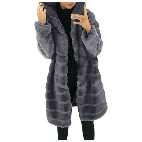 Long Sleeve Hooded Jacket Mid Length Coat For Outdoor Fall Winter Fashion Comfortable Soft Warm Outerwear