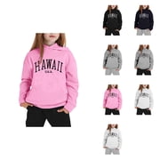 Long Sleeve Hoodie and Sweatpants 2 PC Sweatsuit Set, Solid Color Casual Hooded Pullover Jogger Tracksuit for Children Kids Boys Girls