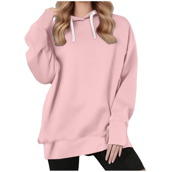 Long Sleeve Hoodie for Women Button Solid Color Sport Outfits Trendy Fall Clothes Fashion Casual Basic Tops Winter Clothing